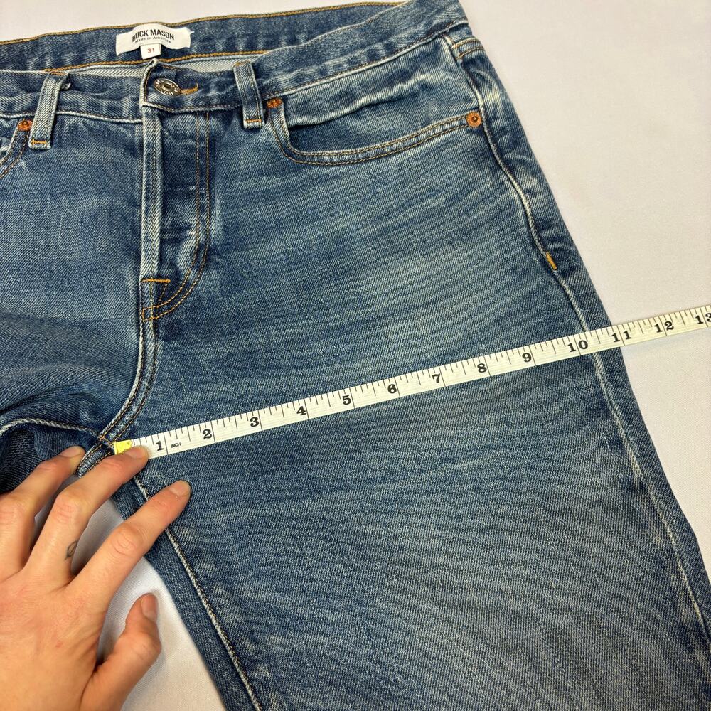 Buck Mason Slim Straight Jeans in Medium Blue - Picture 6 of 12